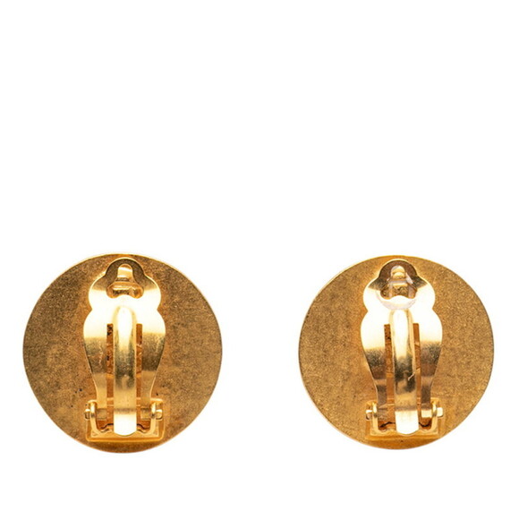 CHANEL Authentic Vintage Gold Logo Earrings - Picture 2 of 3